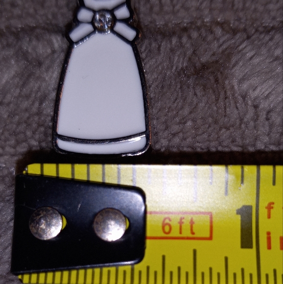 Handcrafted Bride and Groom Earrings Black White Wedding ,Engagement - Picture 3 of 3